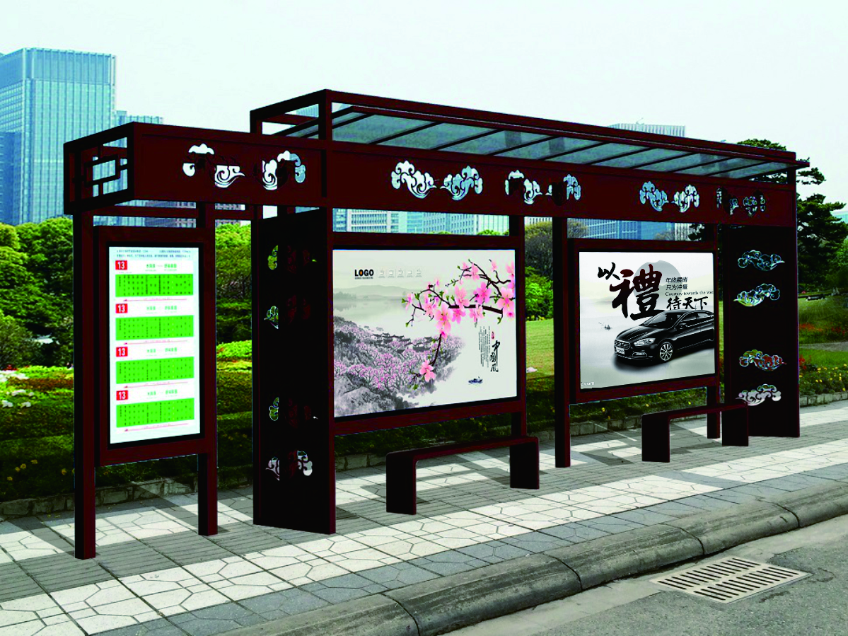 特色仿古公交站臺車棚